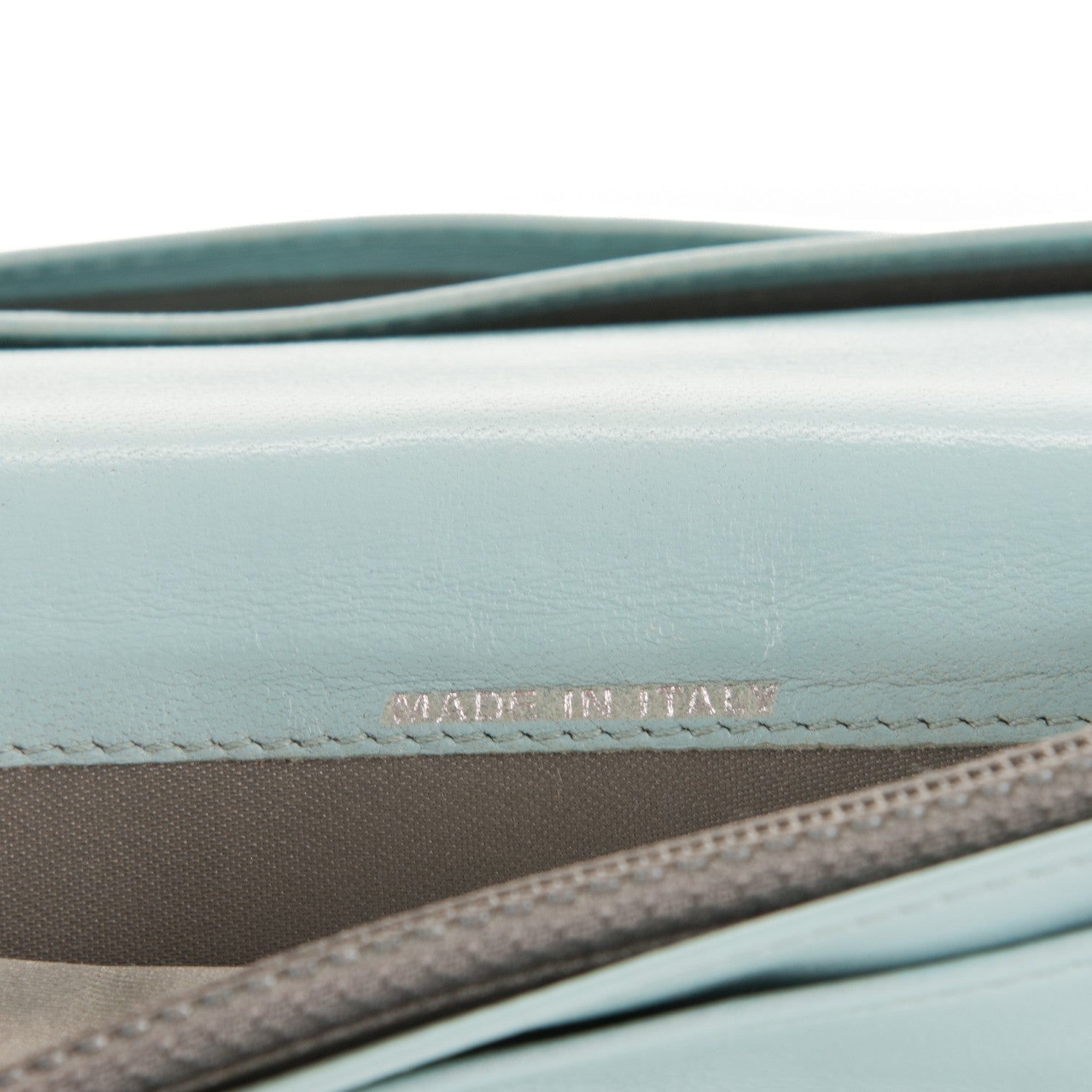 Chanel Lambskin Camellia Embossed Yen Wallet Light Blue 7 of 8
