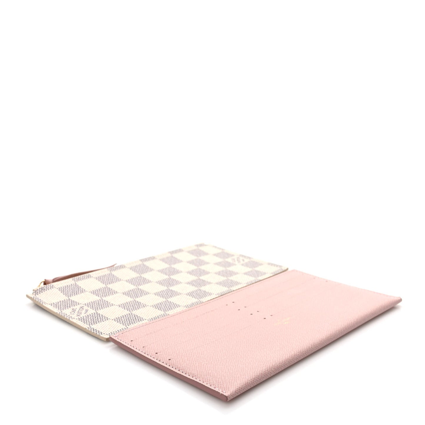 Damier Azur Pochette Felicie Chain Wallet Rose Ballerine