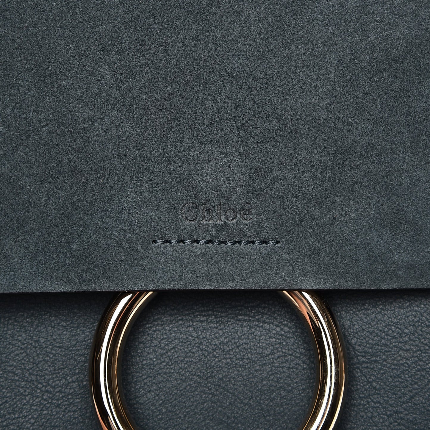 Suede Calfskin Small Faye Backpack Silver Blue