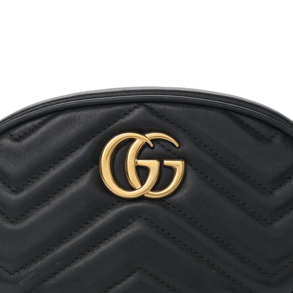 Gucci Calfskin Matelasse GG Marmont Belt Bag 75 30 Black 8 of 11