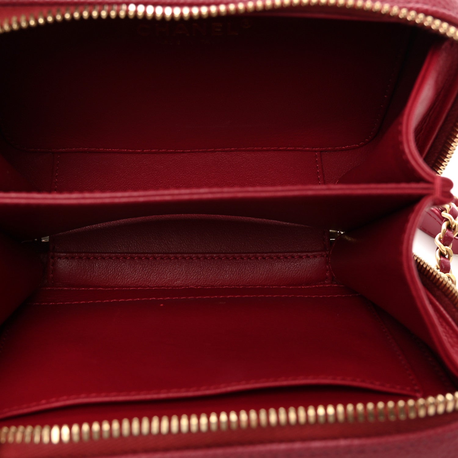 Chanel Caviar Quilted Small CC Filigree Vanity Case Burgundy 5 of 11