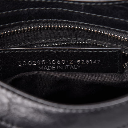 Balenciaga Agneau Classic Silver Hardware Mini City Logo Strap Black White 7 of 11