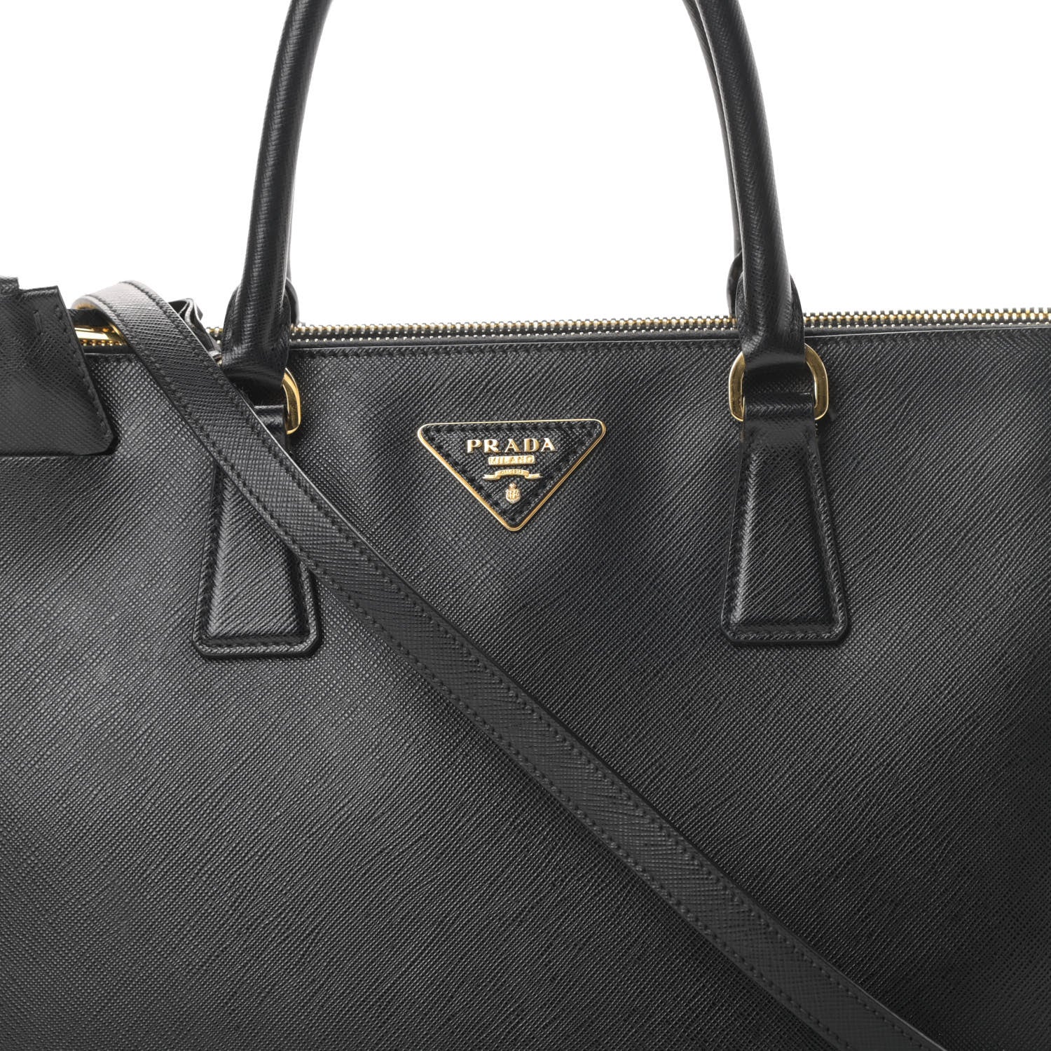 Prada Saffiano Medium Galleria Double Zip Tote Black 11 of 17
