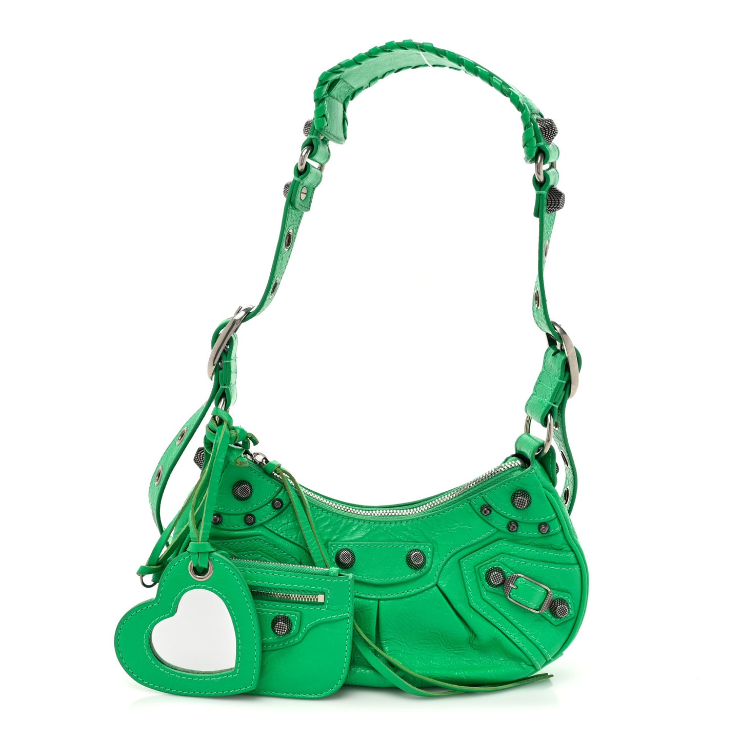 Agneau Arena Le Cagole Shoulder Bag XS Vivid Green