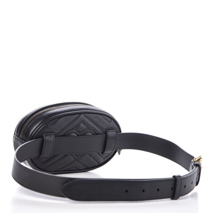 Gucci Calfskin Matelasse GG Marmont Belt Bag 95 38 Black 3 of 12