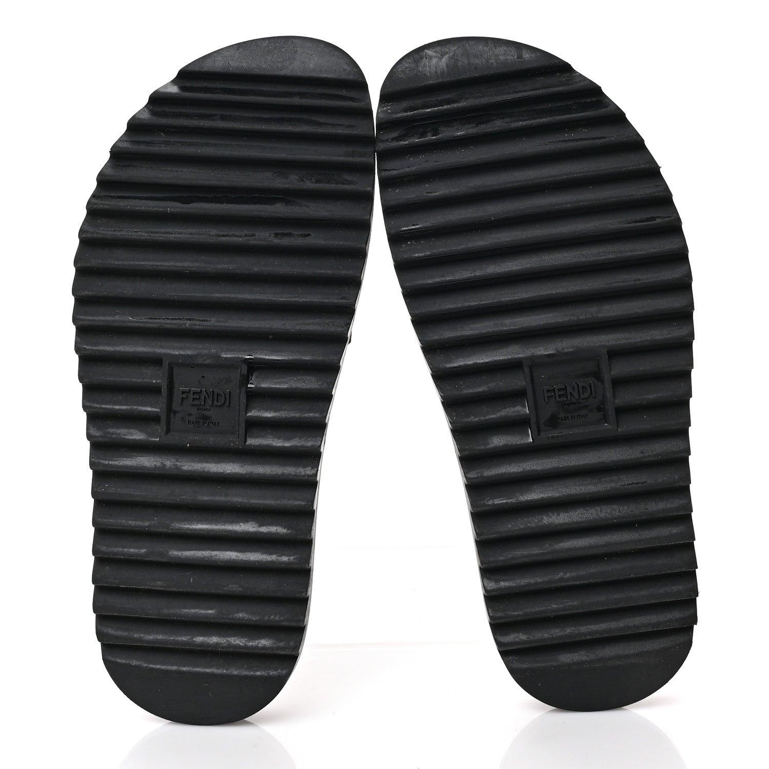 Fendi Rubber FF Vocabulary Logo Slide Sandals 6 Maya Black 5 of 8