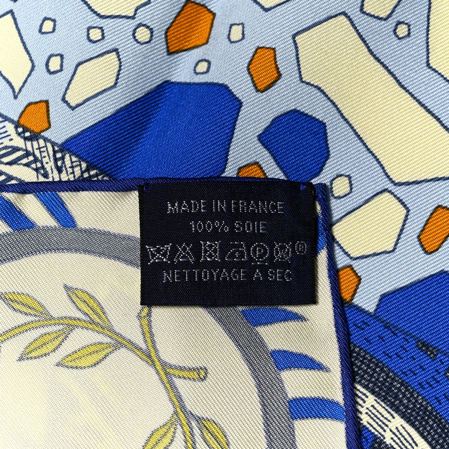 Hermes Silk La Danse Des Amazones Scarf 90 Bleu Roy Gold Creme 4 of 4