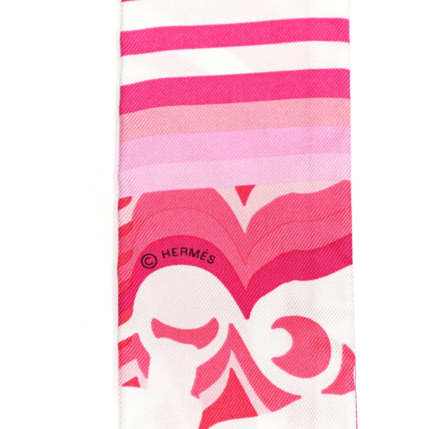 Hermes Silk Brides de Gala Shadow Twilly Rose White Fuchsia 4 of 4