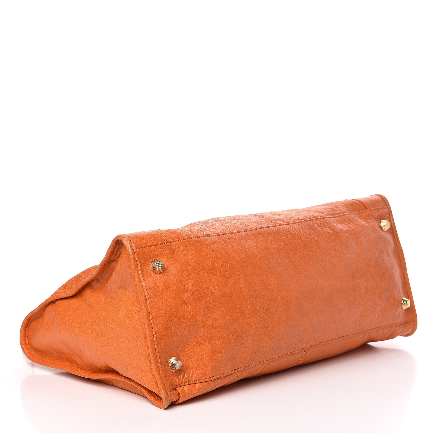 Agneau Giant 12 Gold Hardware Work Tangerine