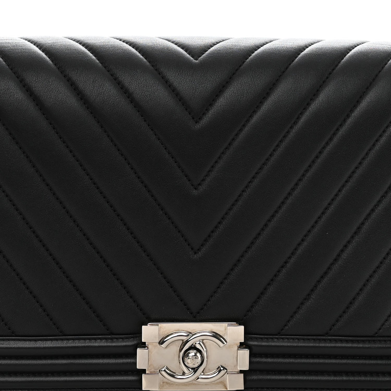 Chanel Calfskin Chevron Quilted New Medium Boy Flap Black 8 of 16