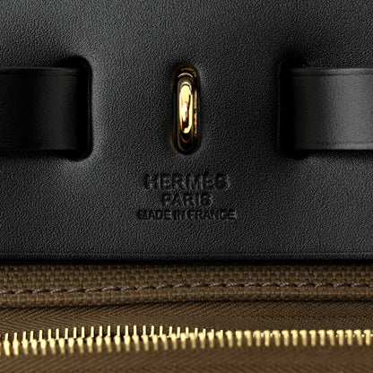 Hermes Vache Hunter Toile Herbag Zip 31 PM Khaki Black 7 of 12