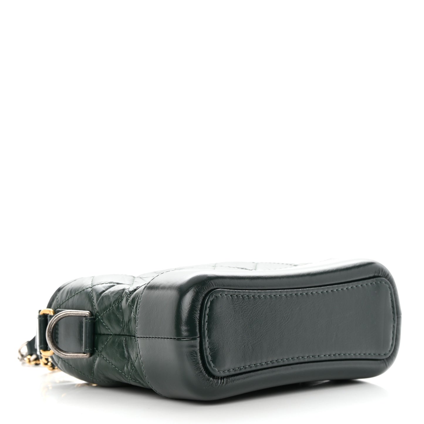 Aged Calfskin Quilted Small Gabrielle Hobo Dark Green
