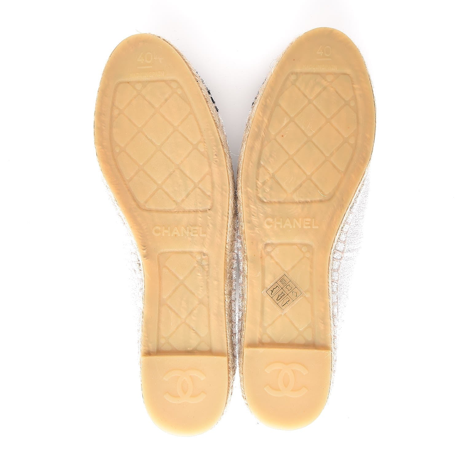Chanel Terry Cloth CC Espadrilles 40 Silver Black 5 of 10