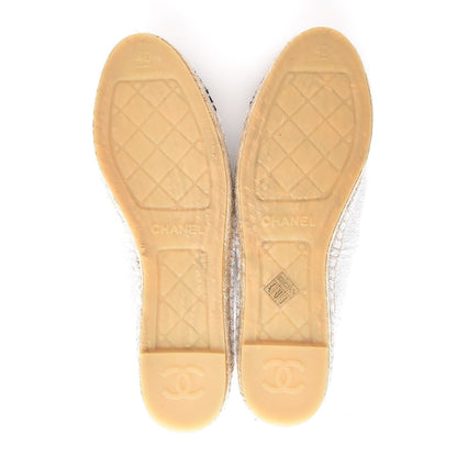 Chanel Terry Cloth CC Espadrilles 40 Silver Black 5 of 10