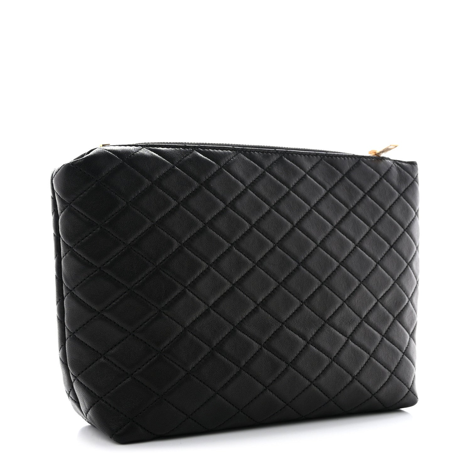 Saint Laurent Lambskin Quilted Gaby Cosmetic Pouch Black 3 of 8