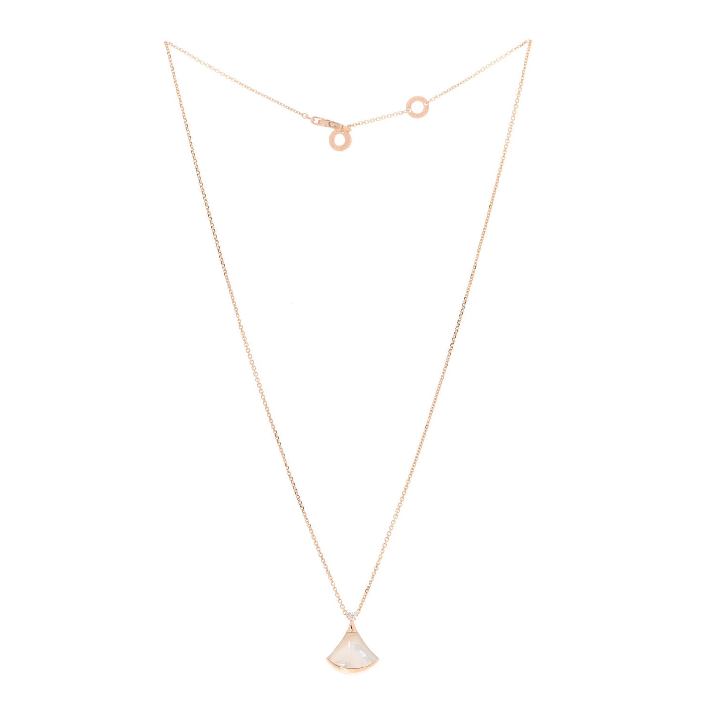 18K Rose Gold Diamond Mother of Pearl Small Divas' Dream Pendant Necklace