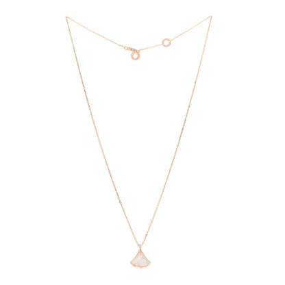 Bulgari 18K Rose Gold Diamond Mother of Pearl Small Divas' Dream Pendant Necklace 3 of 7