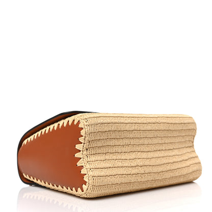 Louis Vuitton Calfskin Raffia Twist Shoulder Bag MM Caramel 4 of 8