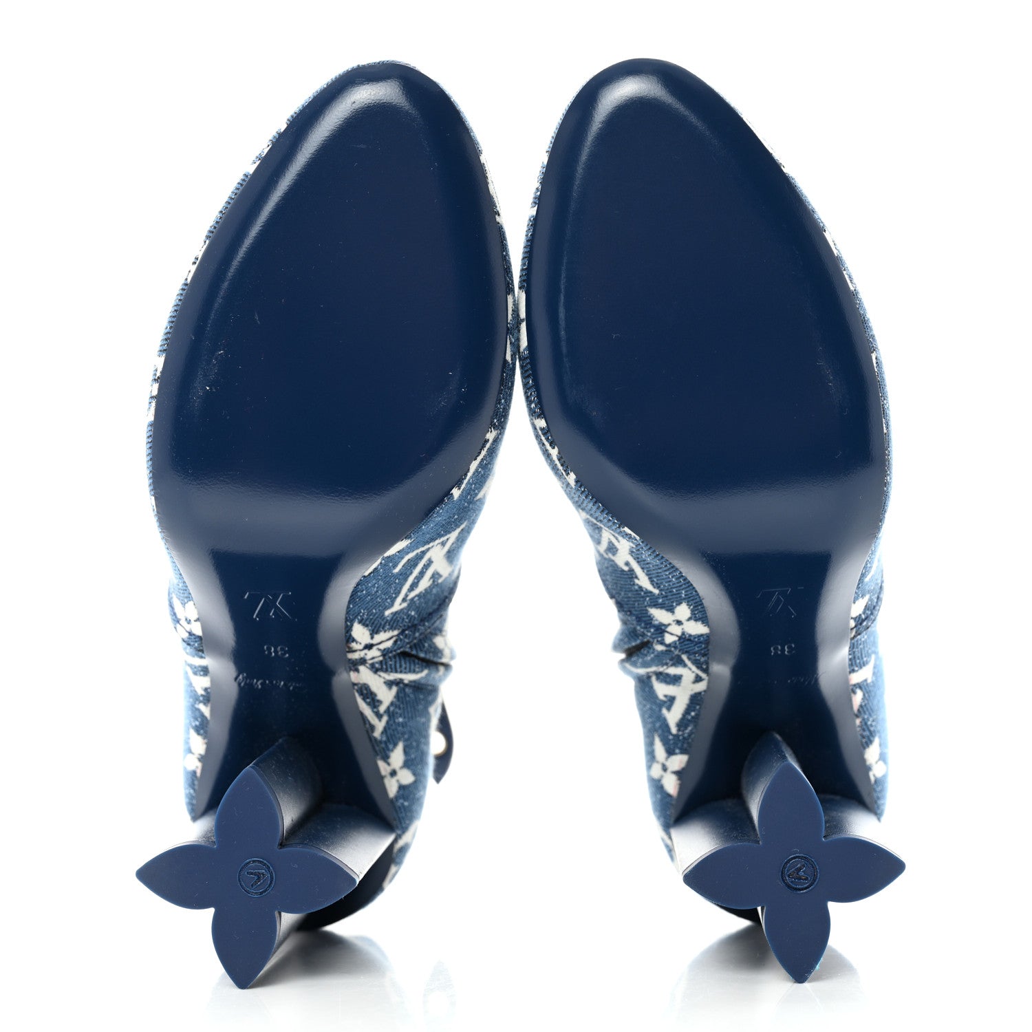 Louis Vuitton Denim Monogram Silhouette Ankle Boots 38 Navy Blue 5 of 10