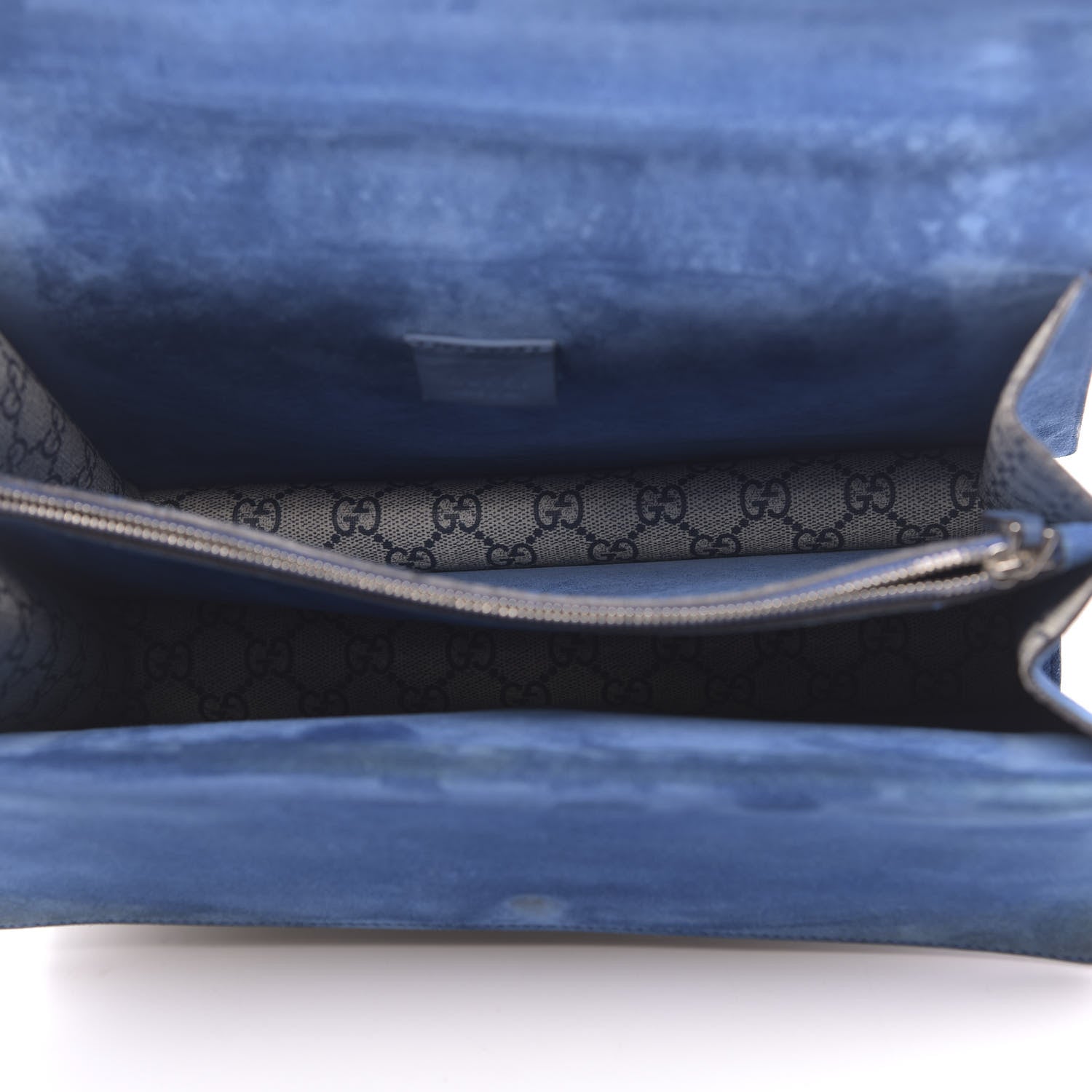 Gucci GG Supreme Monogram Blooms Medium Dionysus Shoulder Bag Beige Navy Vintage Blue 5 of 15