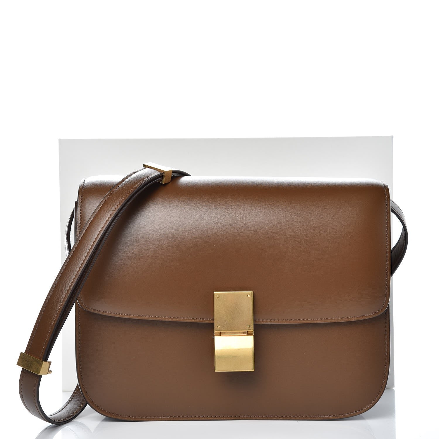 Celine Box Calfskin Medium Classic Box Flap Bag Camel 8 of 8