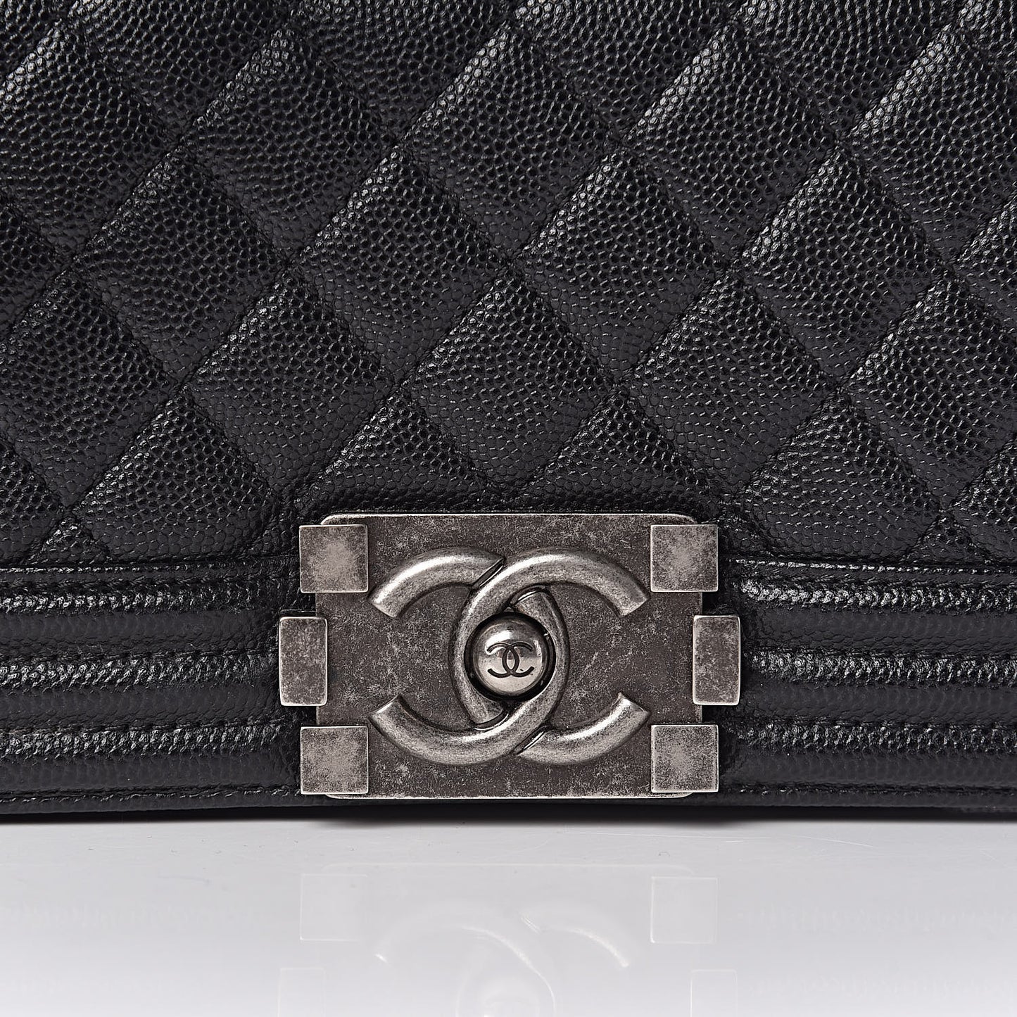Caviar Quilted Small Boy Flap Black