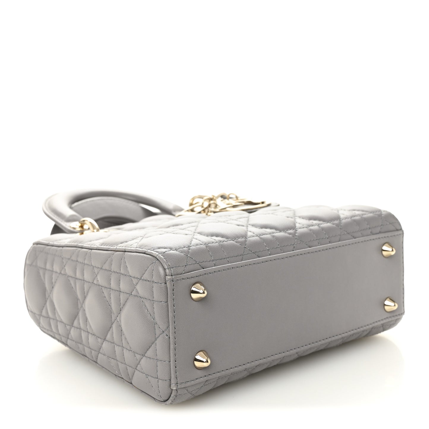 Lambskin Cannage Small Lucky Badges My Lady Dior Grey