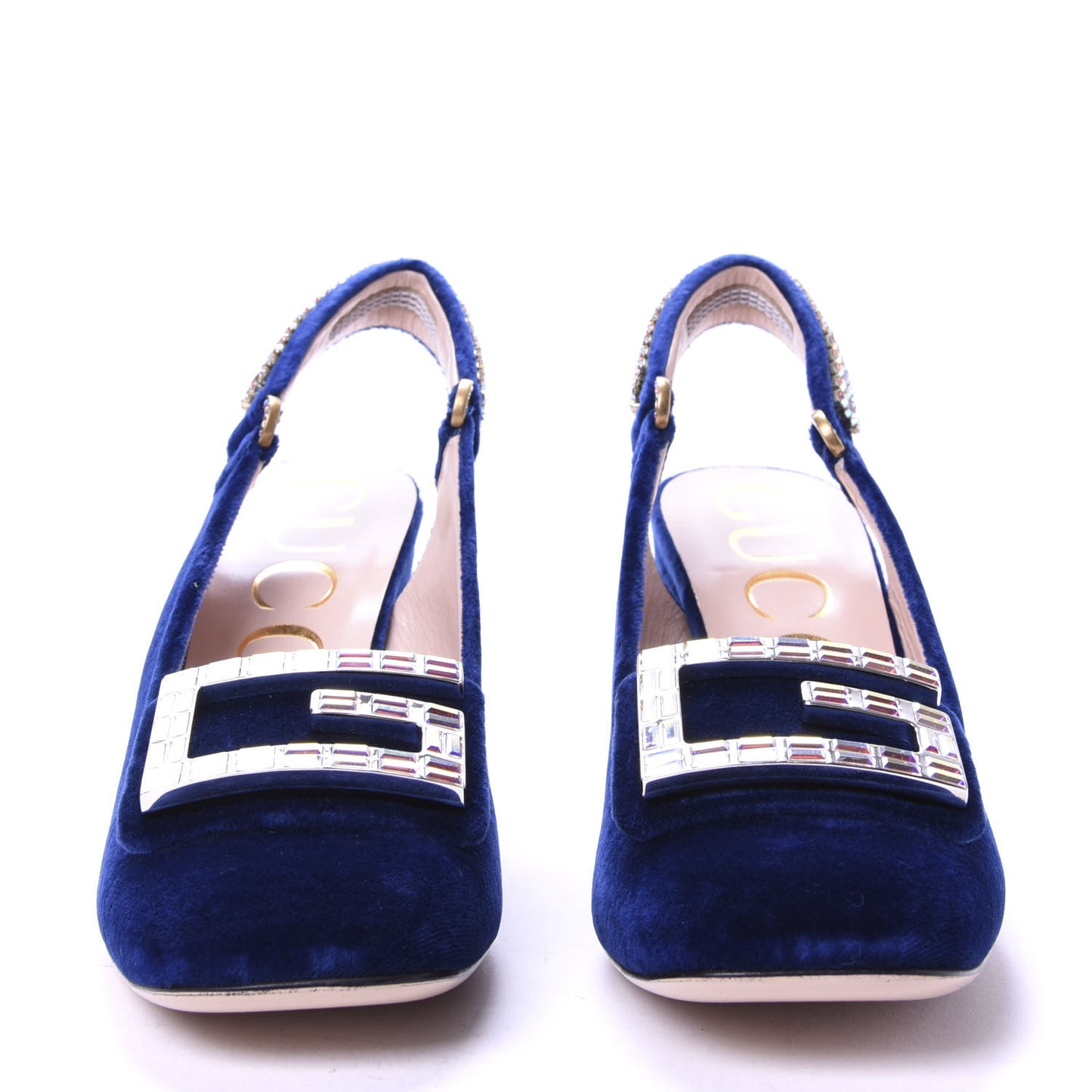 Velvet Crystal Square G Madelyn Slingbacks 37 Cobalt Blue