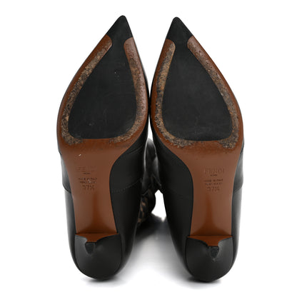Fendi Nappa Microfiber Fabric FF Rockoko Thigh High Boots 37.5 Ebano Tobacco Black 5 of 10