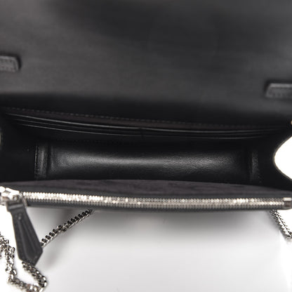 Fendi Shiny Nappa Trapuntata Dotcom Tube Wallet On Chain Black 5 of 6