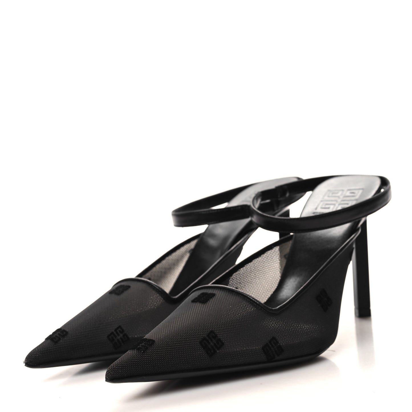 Mesh Logo 95mm Slingback Pumps 36 Black