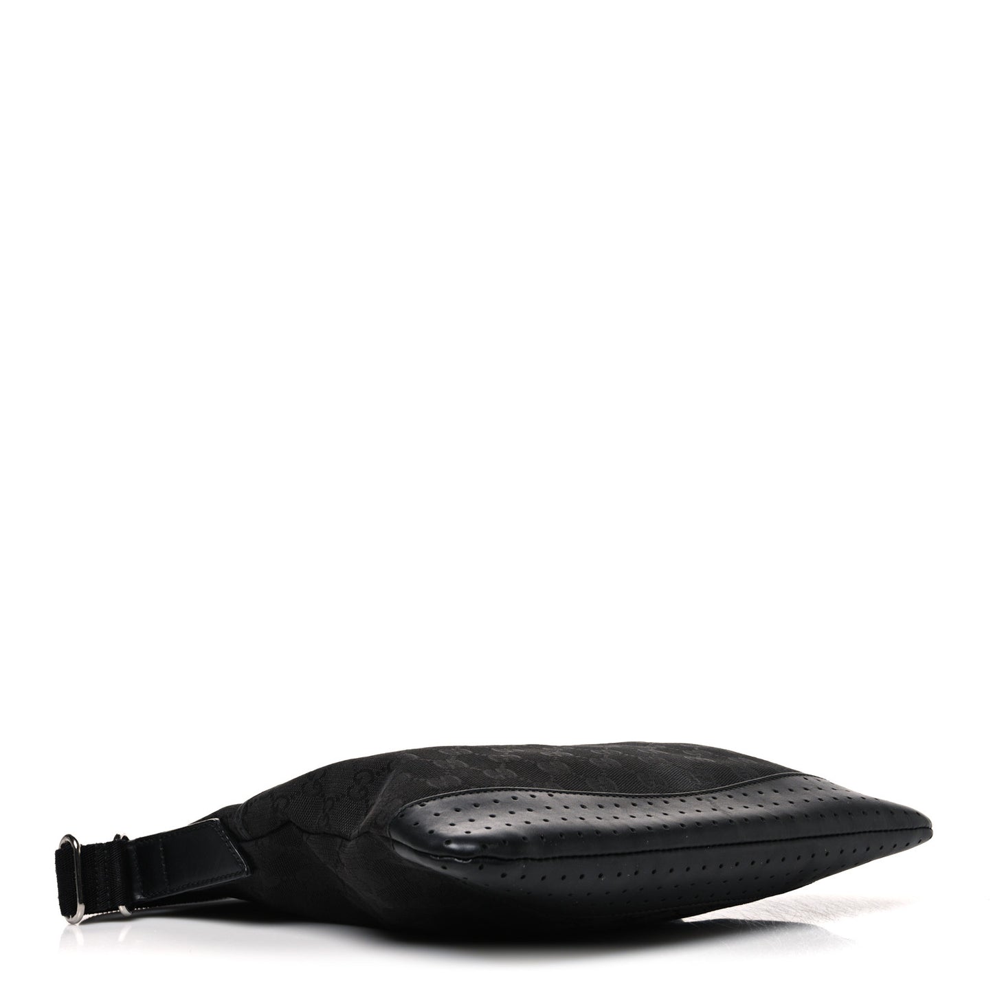 Monogram Calfskin Perforated Medium Flat Messenger Bag Black