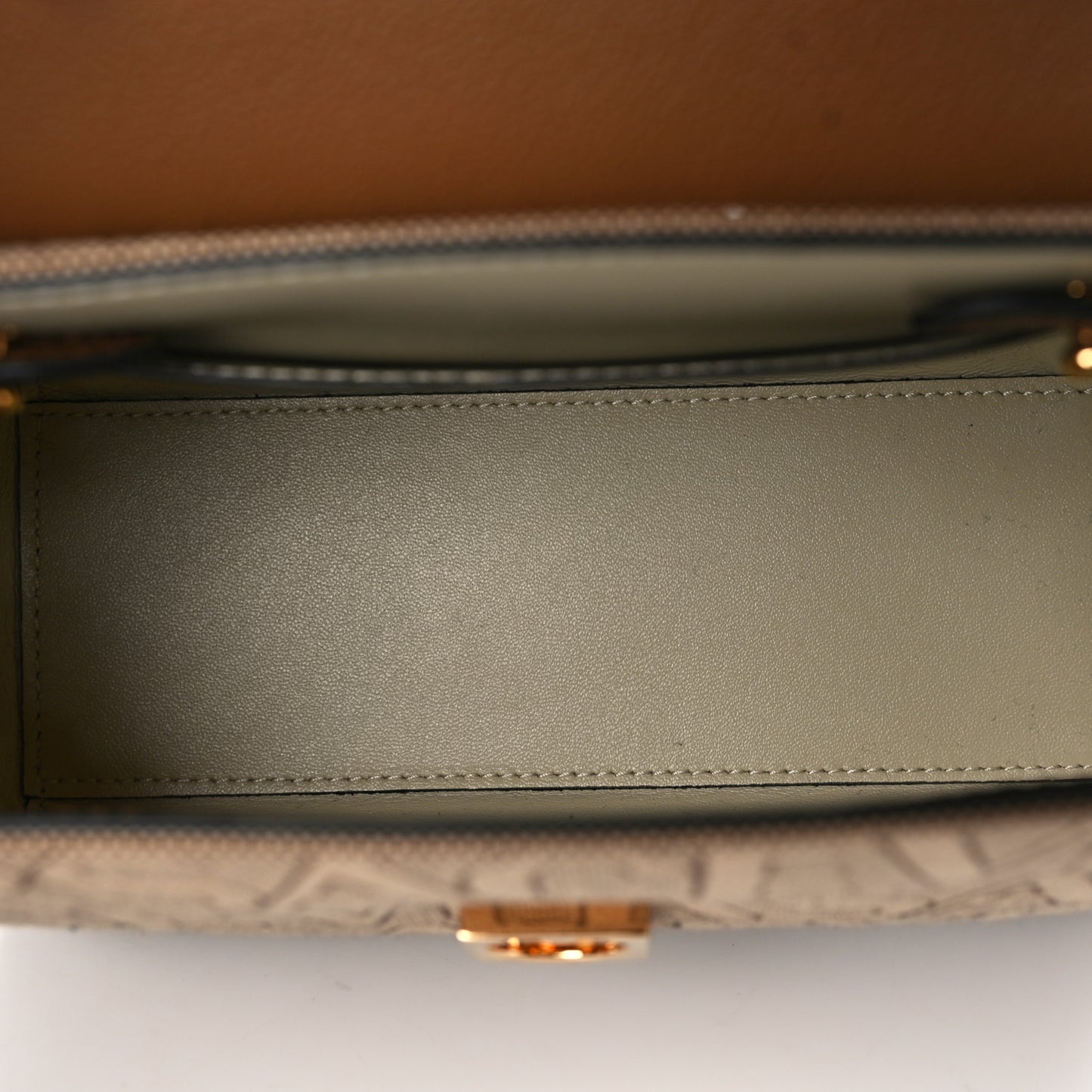 Calfskin Canvas Allover La Medusa Small Top Handle Handbag Brown