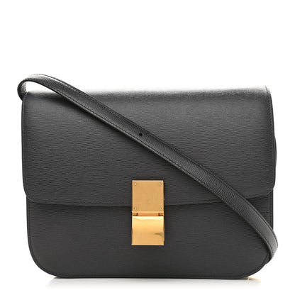 Celine Liege Calfskin Medium Classic Box Flap Bag Liquorice 1 of 12