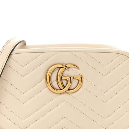 Gucci Calfskin Matelasse Small GG Marmont Chain Shoulder Bag White 8 of 12