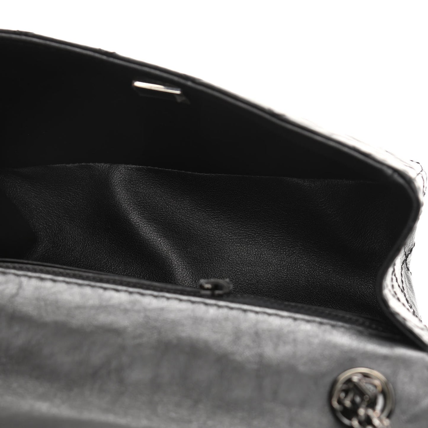 Aged Calfskin Quilted 2.55 Reissue Mini Flap So Black