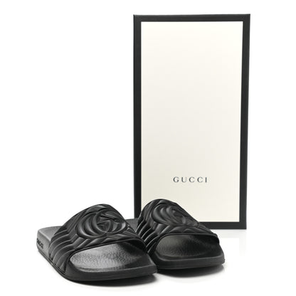 Gucci Rubber Matelasse Womens Slide Sandals 37 Black 10 of 10