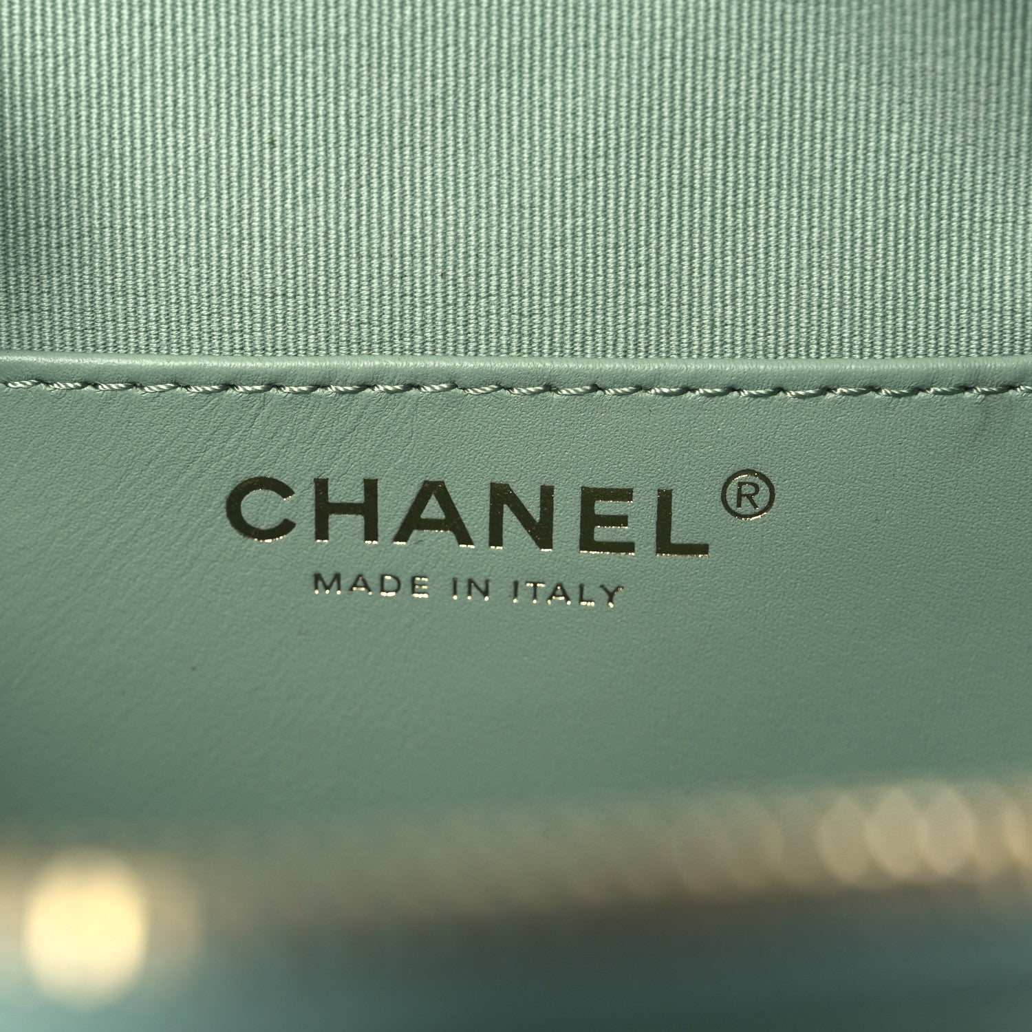 Chanel Caviar Quilted Small Round Vanity With Chain Light Green 6 of 10