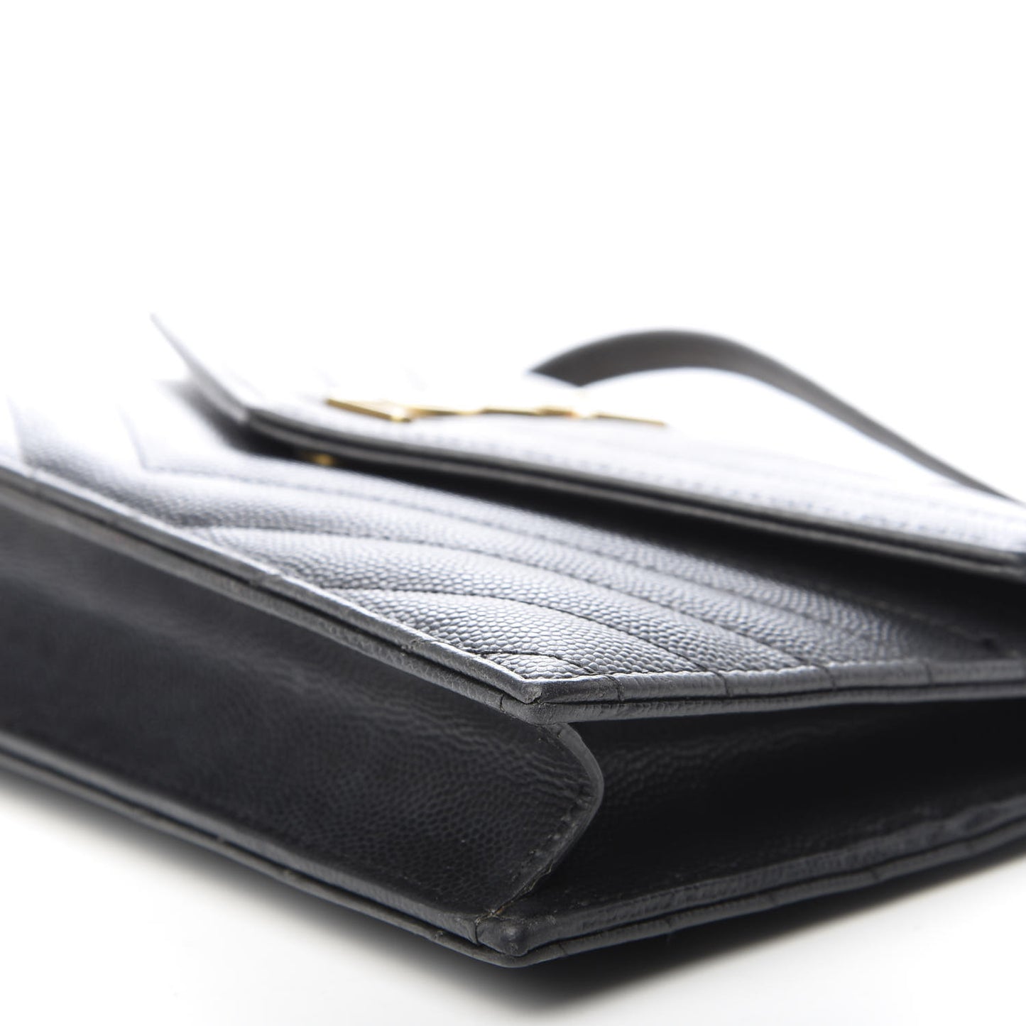 Grain De Poudre Matelasse Chevron Monogram Chain Wallet