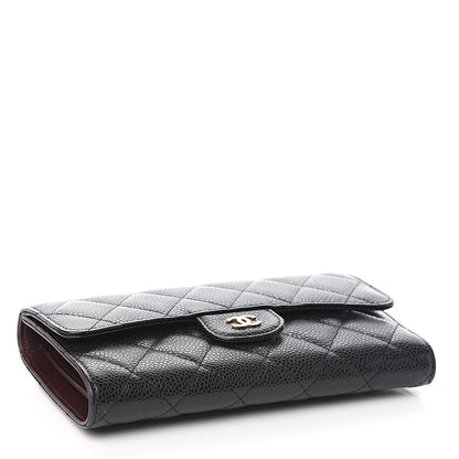 Chanel Caviar Quilted Long Flap Wallet Black 4 of 9