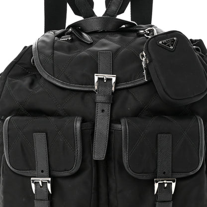 Prada Tessuto Nylon Saffiano Vela Quilted Backpack Black 8 of 19