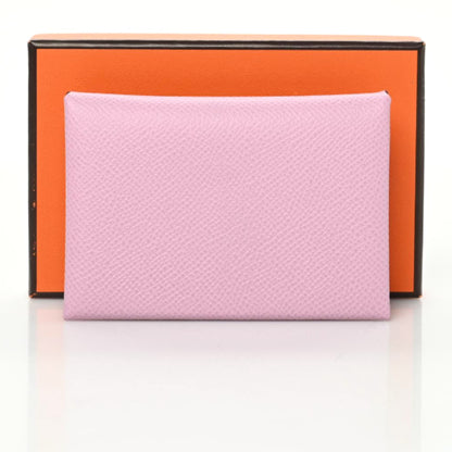 Hermes Epsom Calvi Duo Card Case Mauve Sylvestre 7 of 7
