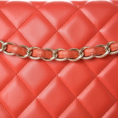 Chanel Lambskin Quilted Maxi Single Flap Light Red 12 of 12