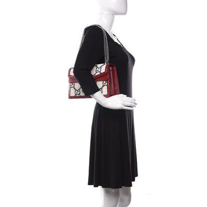 Gucci Tweed GG Monogram Small Dionysus Shoulder Bag White Black Romantic Cherry 2 of 12