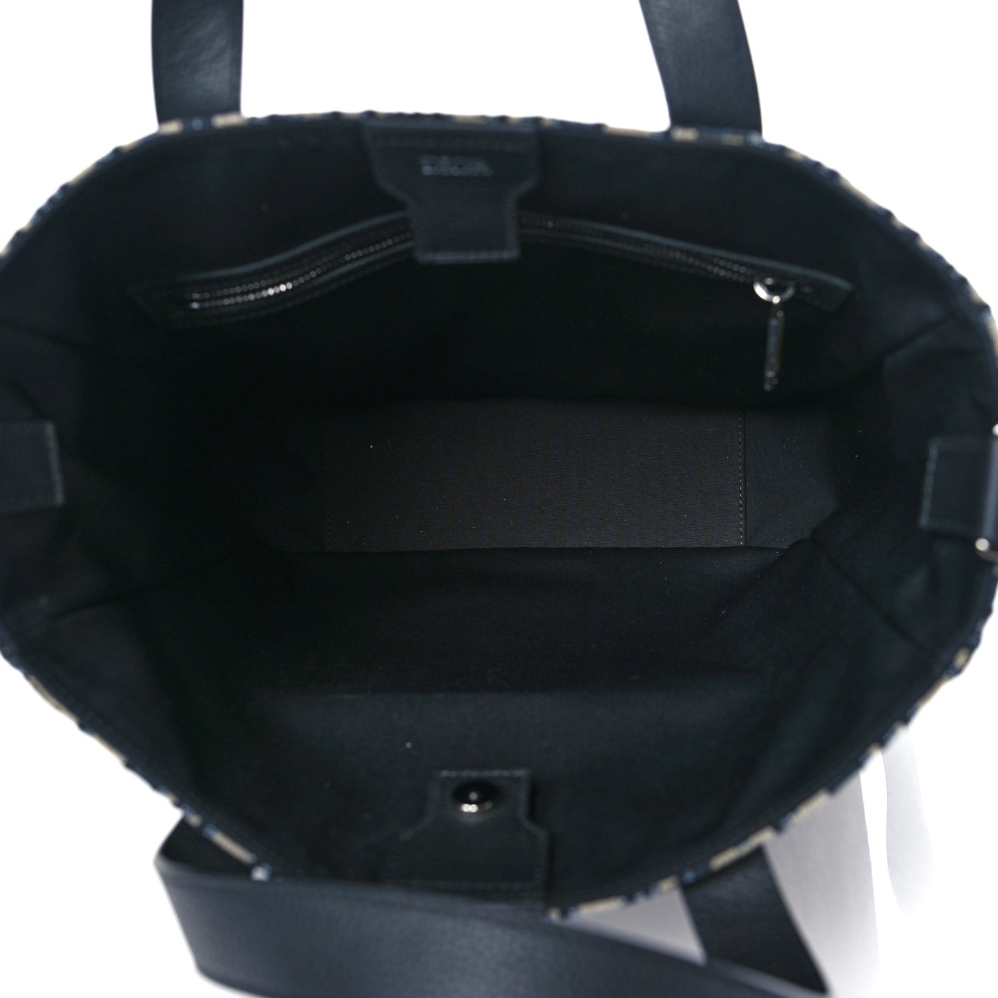 Oblique Saddle Tote Beige Black