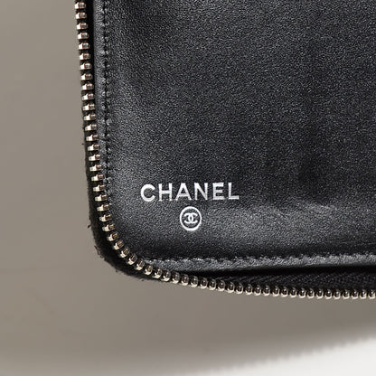 Chanel Iridescent Caviar Quilted Large Zip Around Organizer Wallet Black 5 of 9