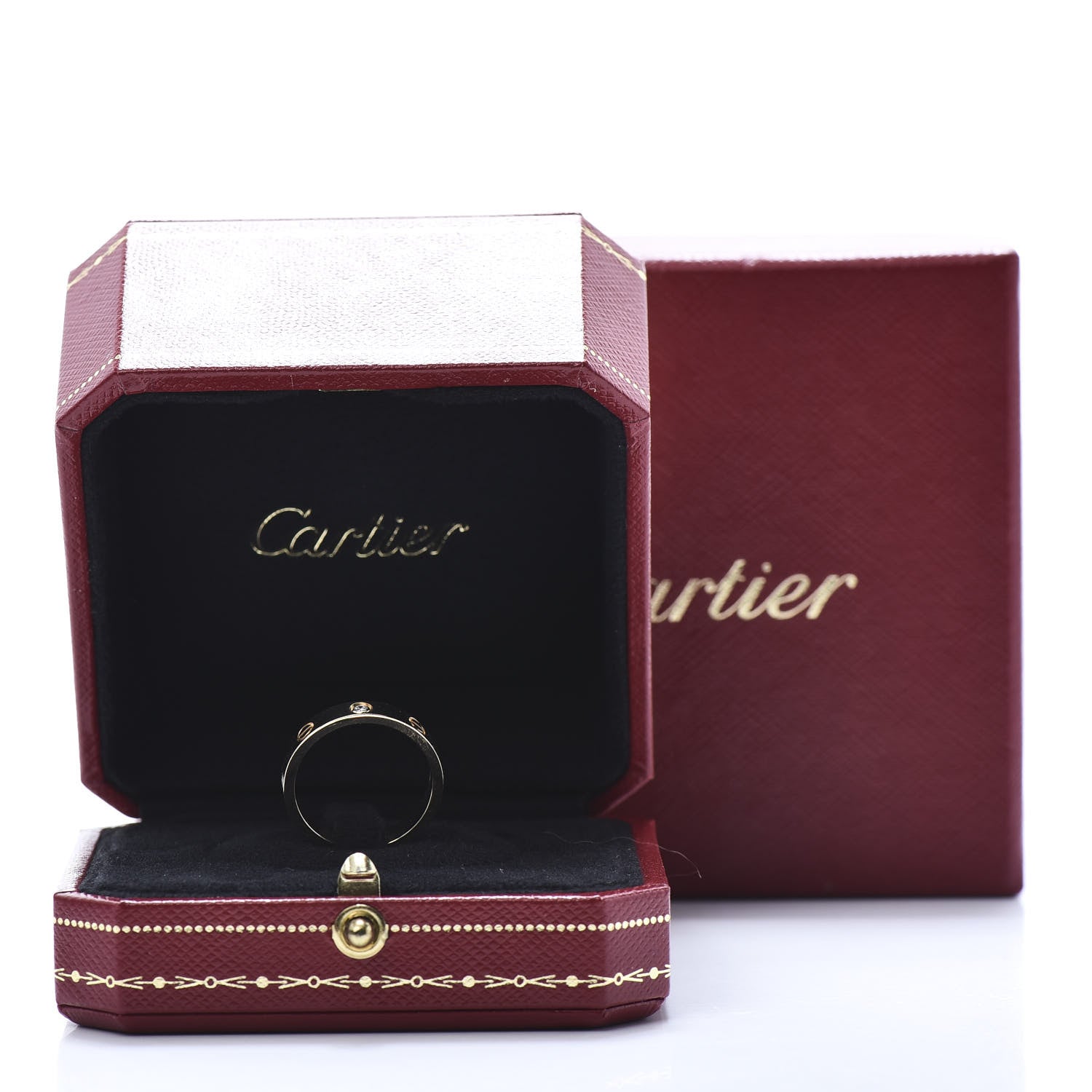 Cartier 18K Yellow Gold Diamond 4mm LOVE Wedding Band Ring 54 6.75 5 of 5