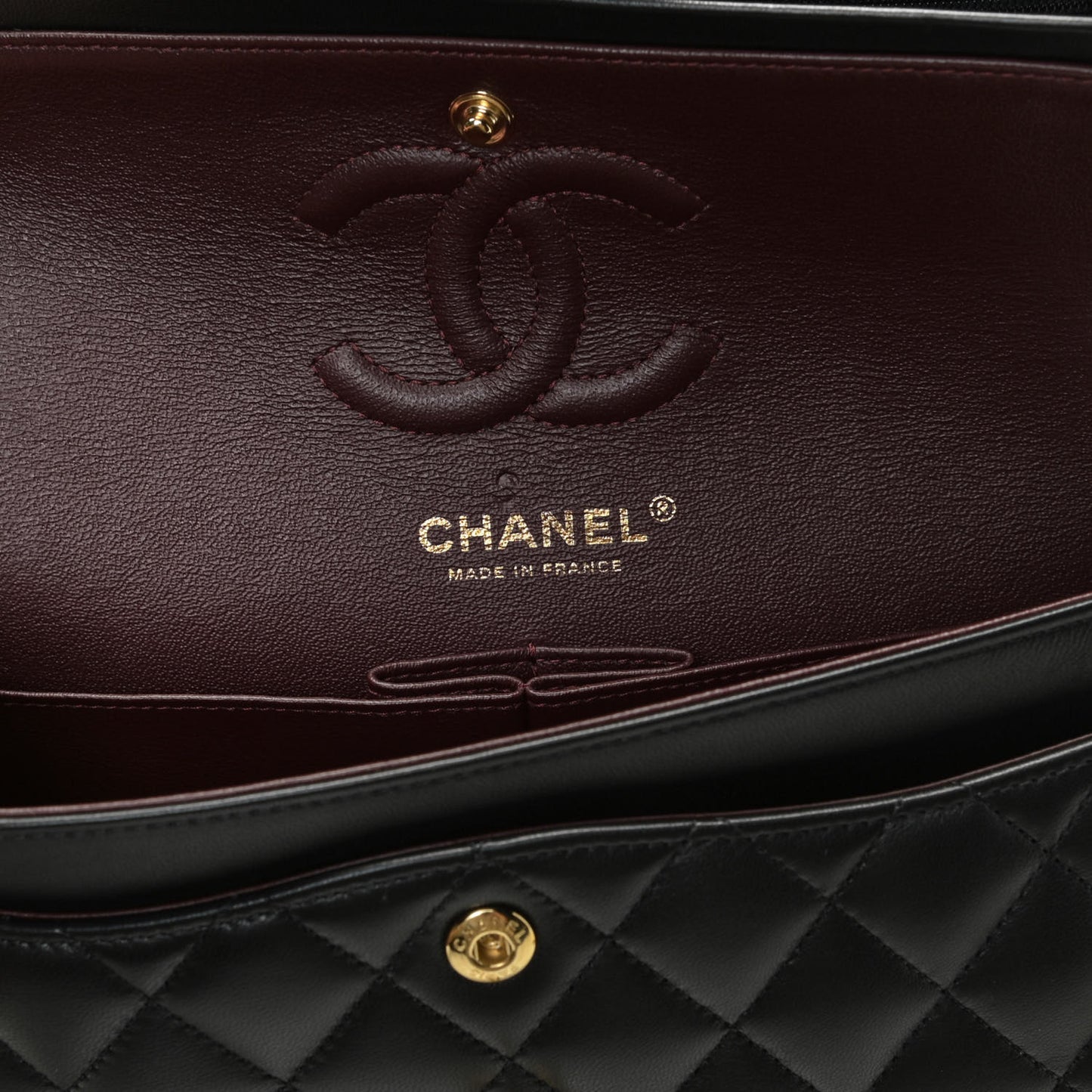 Lambskin Quilted Small Double Flap Black