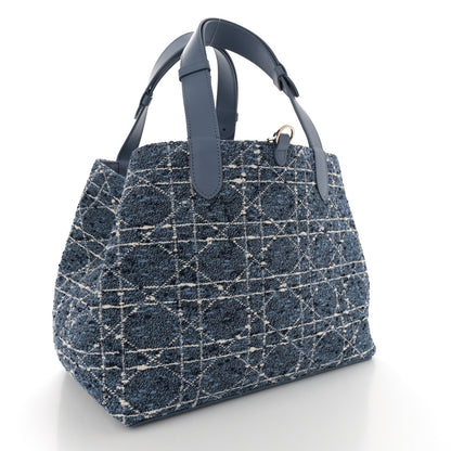 Christian Dior Tweed Cannage Medium Toujours Blue White 4 of 12