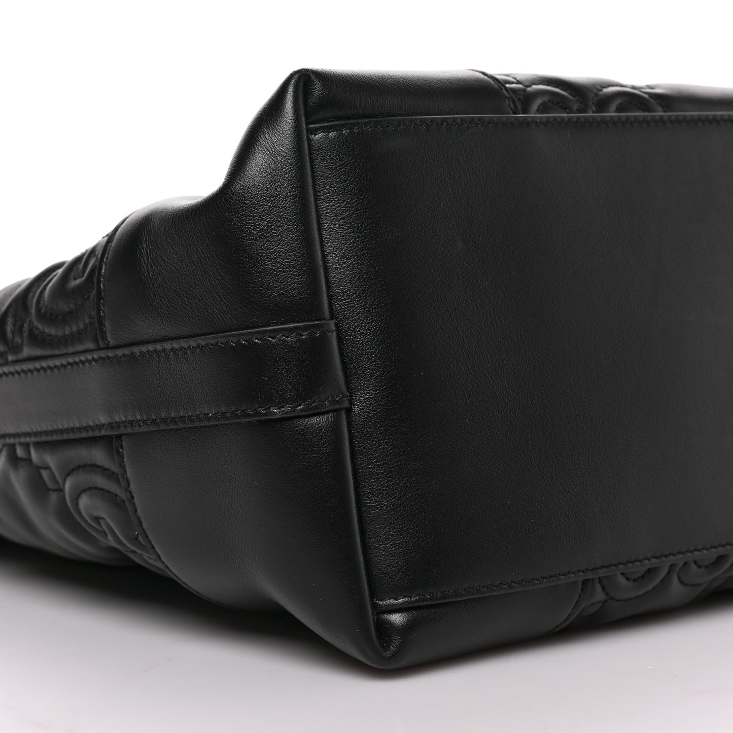 Calfskin GG Matelasse Medium Ophidia Shopping Tote Black